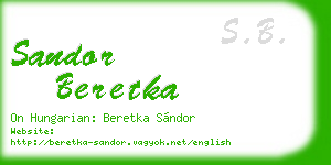 sandor beretka business card